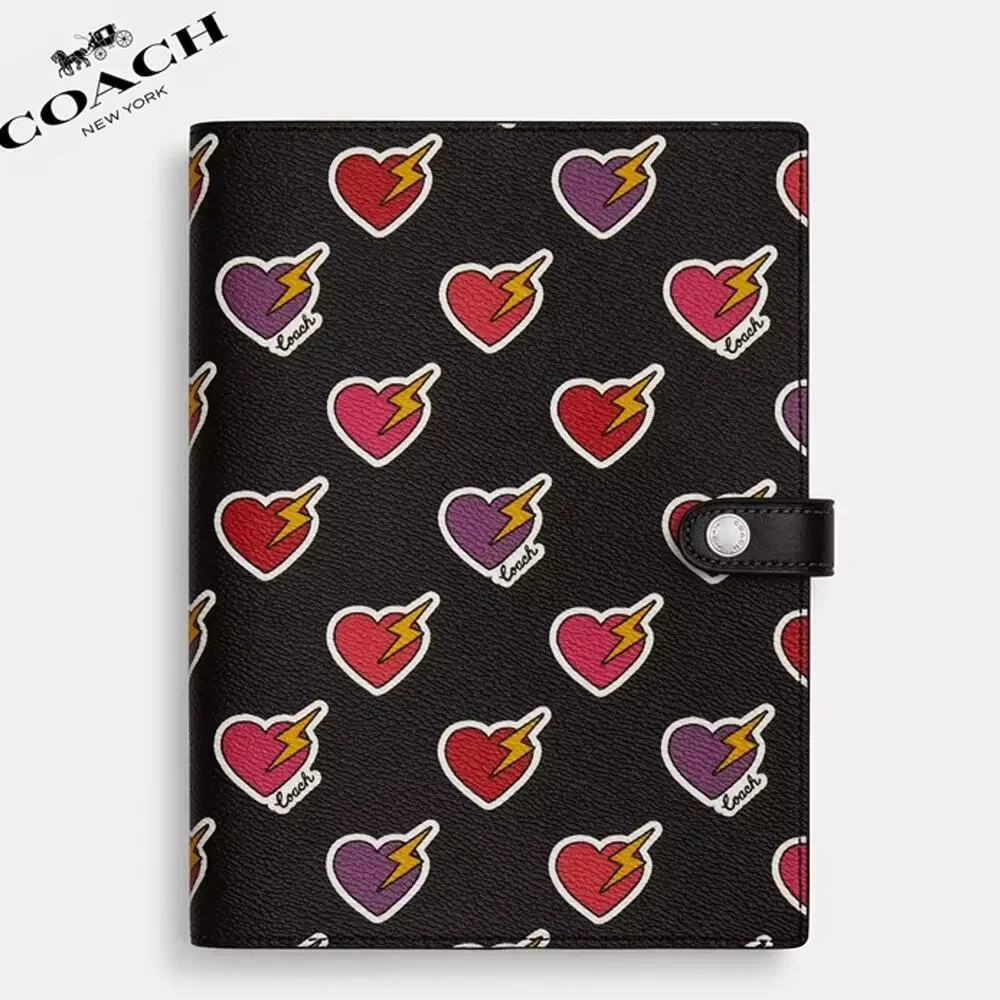 ❤️ Coach Notebook With Heart Bolt Print
